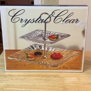 2 Tier Crystal Clear Serving Dish